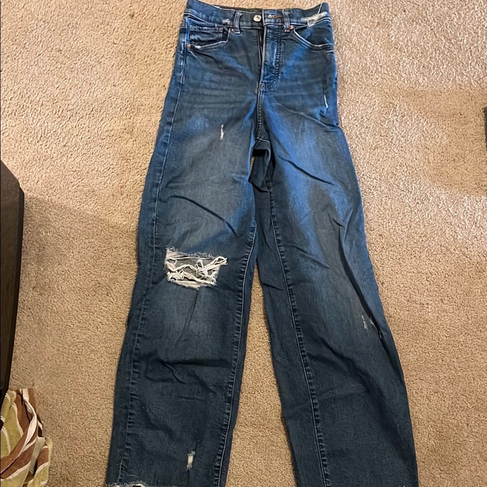Women's Distressed Blue Jeans